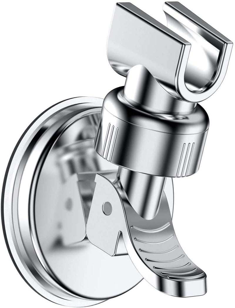 OUO Adjustable Shower Head Holder, Bathroom Suction Cup Handheld Shower Head Bracket, Removable Handheld Showerhead & Wall Mounted Suction Bracket (Silver) - Image 1